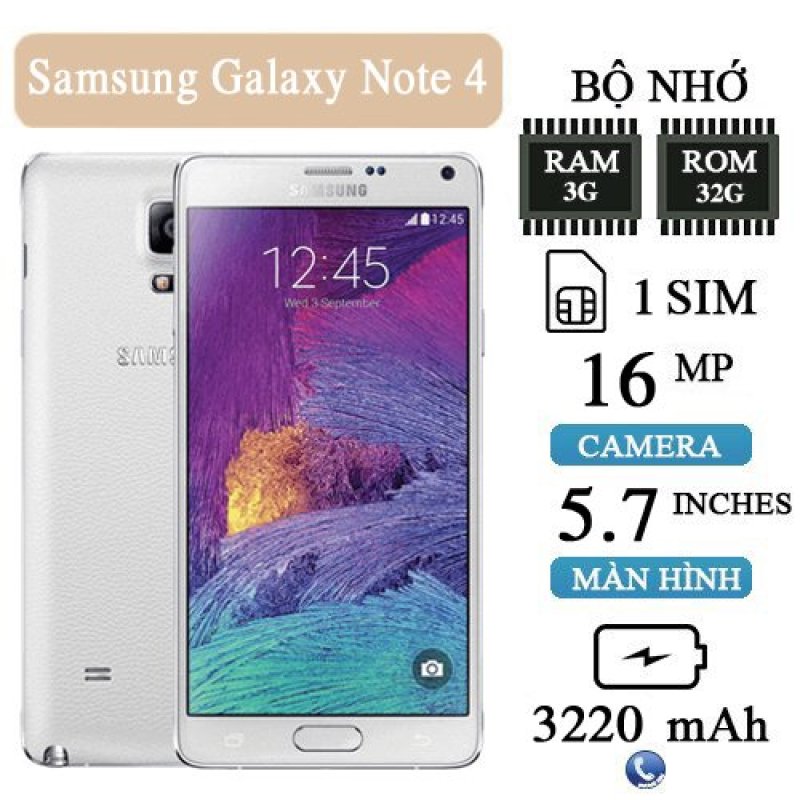 Điện Thoại Sam Sung Galaxy Not 4 Ram 3G/32G Nguyên Zin Chính hãng, chiến Game siêu mượt