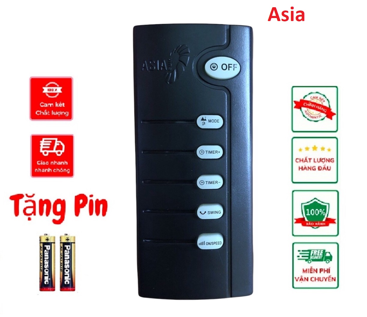 Remote Điều khiển quạt Asia Hàng mới 100% ,tặng Pin chính hãng