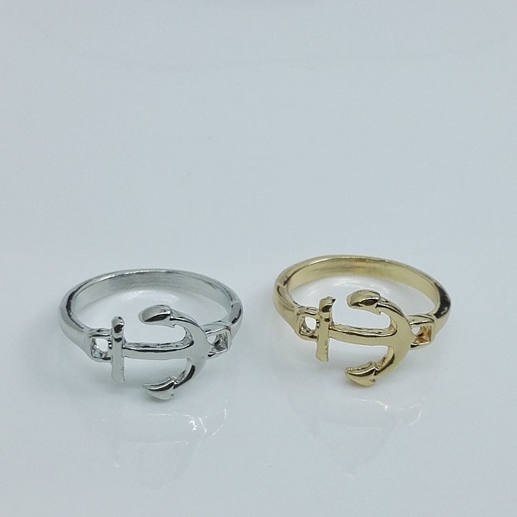 Nhẫn logo mỏ neo, mẫu đơn giản, RA003