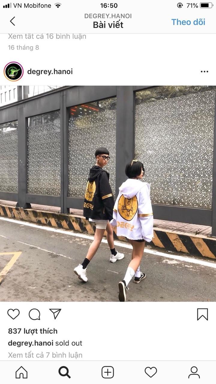 áo khoắc dù tên lữa DEGRE nam, nữ