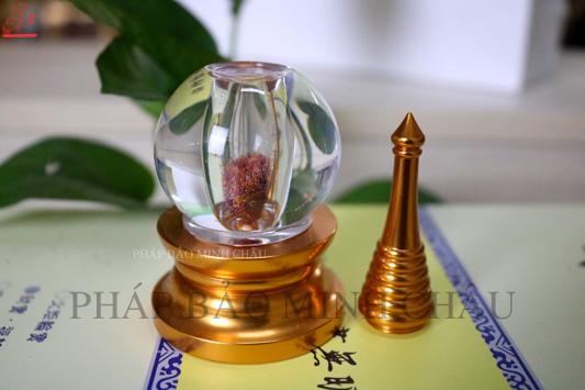THÁP XÁ LỢI ĐỈNH ĐỒNG ĐẾ TRÒN ĐỒNG 11CM
