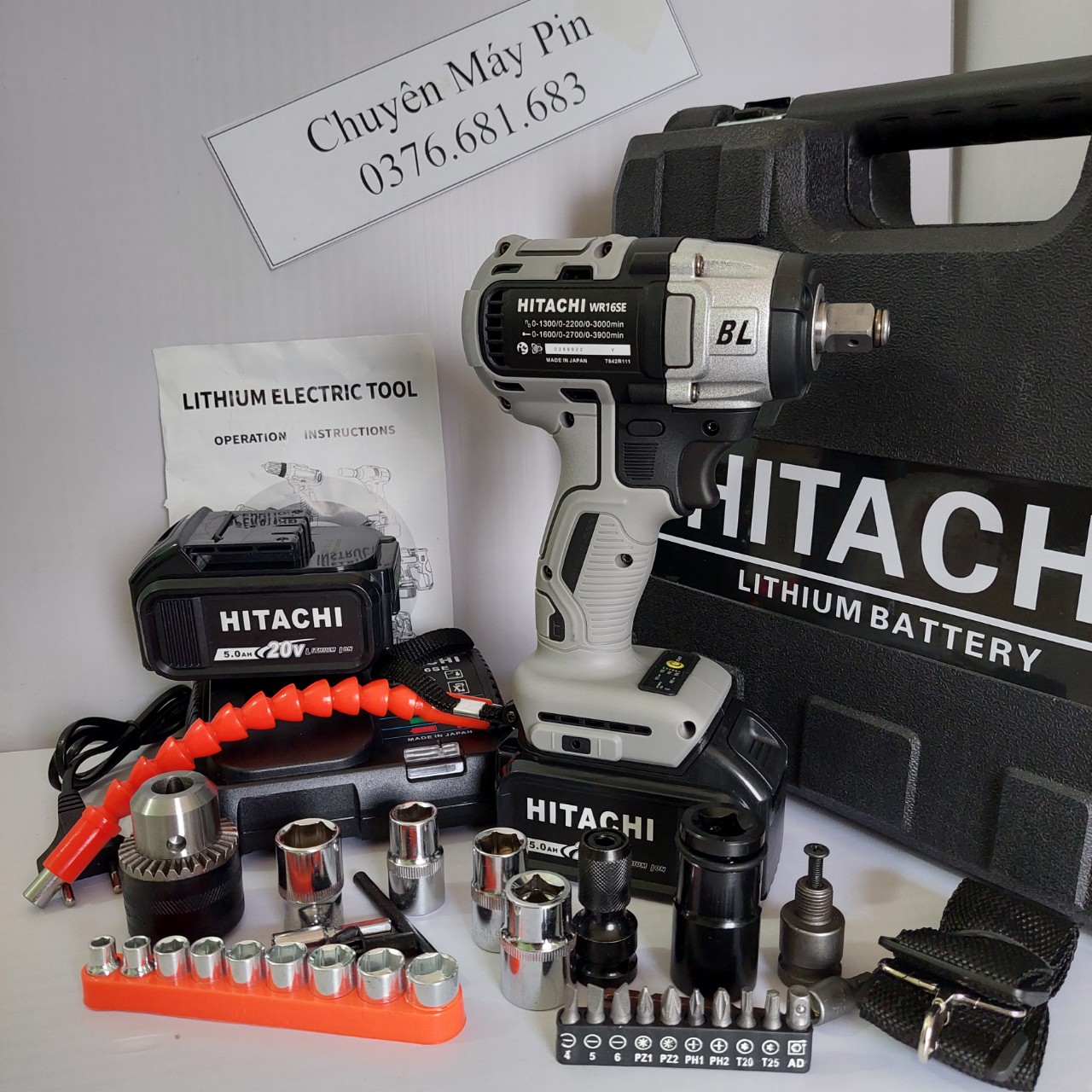 [ Hàng Cao Cấp] Siết Bulong Hitachi 20v công nghệ Japan