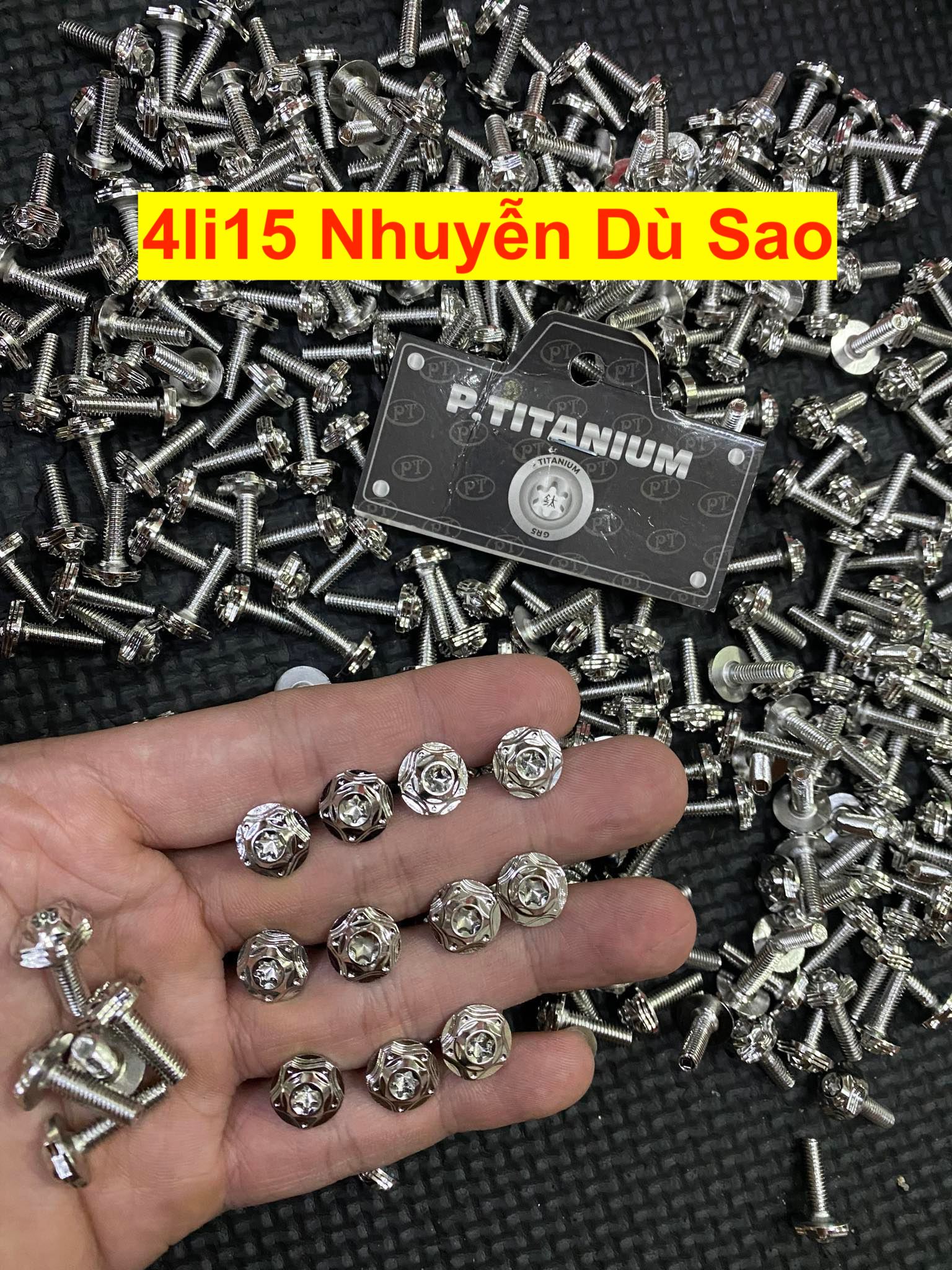 Ốc 4li15 dù nhuyễn Salaya Inox 304 , ốc 4li nhuyễn gắn nắp dầu , bợ cổ Wave Winner