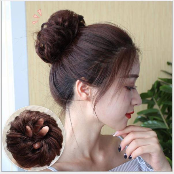 Búi tóc giả cho nữ, búi cột xoăn mềm như tóc thật
