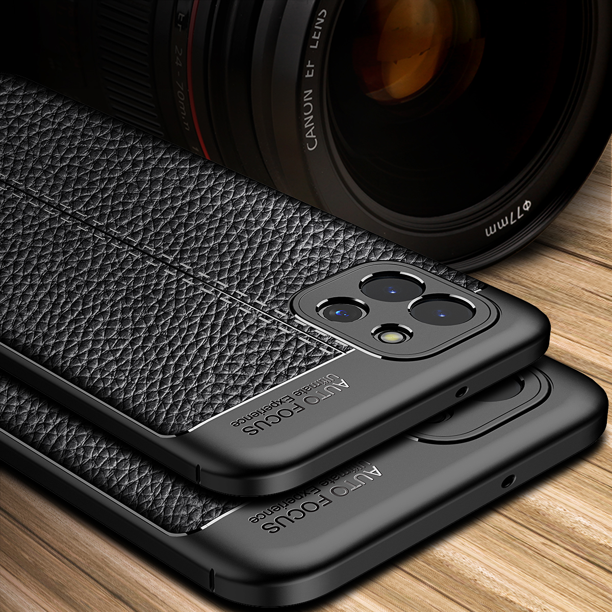 Ốp lưng Samsung Galaxy A03 chống sốc vân da hiệu Auto Focus cao cấp
