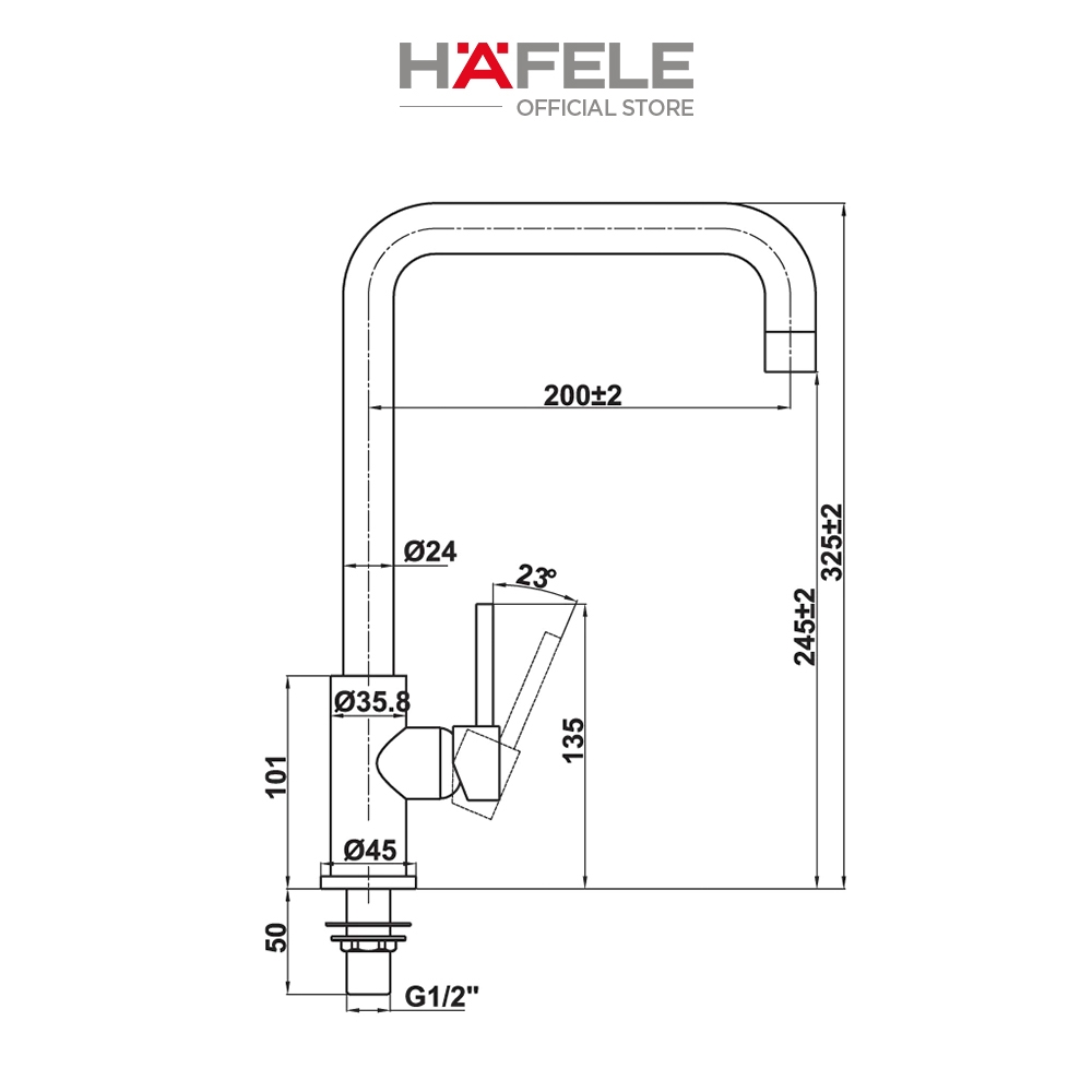 Vòi bếp Hafele HT21-CC1F245U - 577.55.260