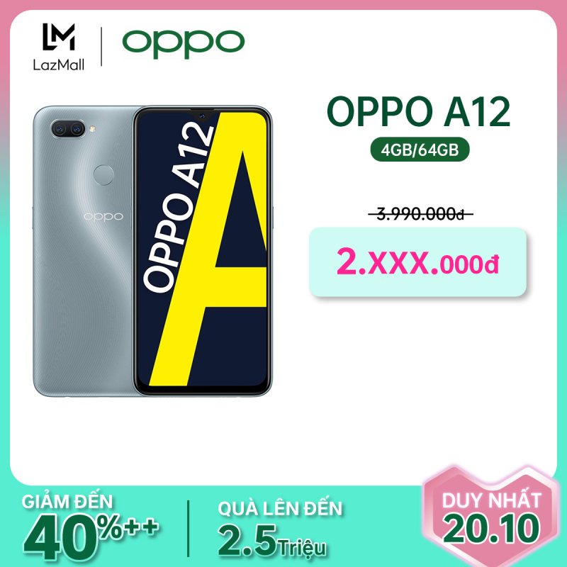 [ĐỘC QUYỀN MÀU MỚI] Điện thoại Oppo A12 (4GB/64GB) - Hàng chính hãng