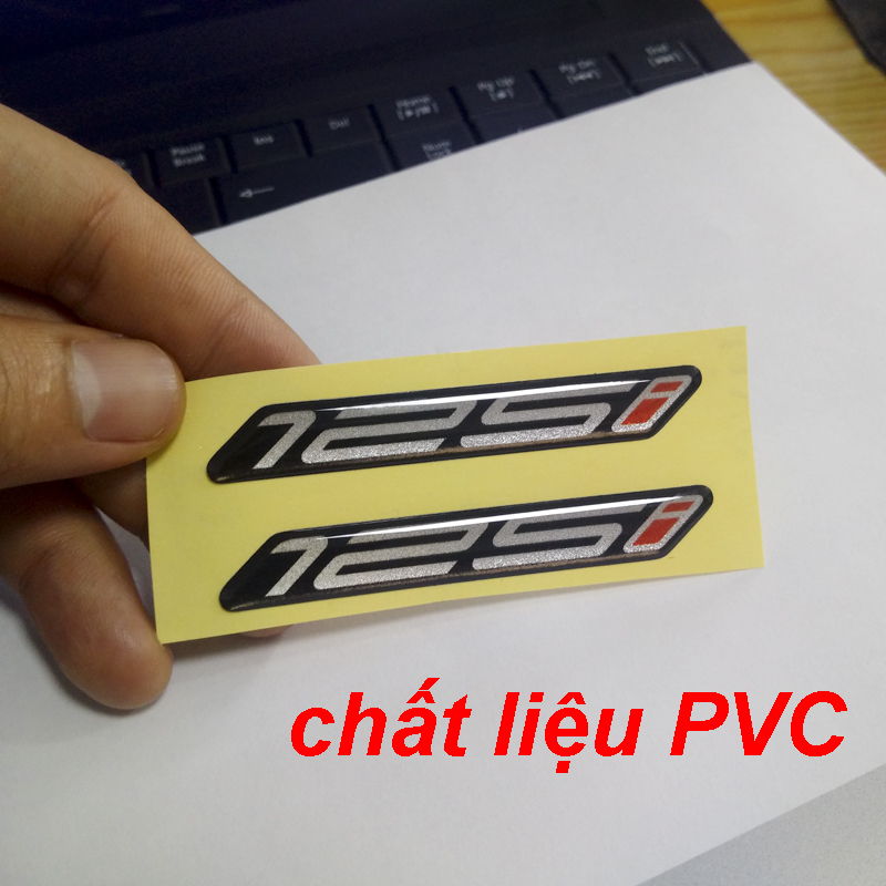 Bộ 2 Tem nổi dán xe máy 150i, 125i