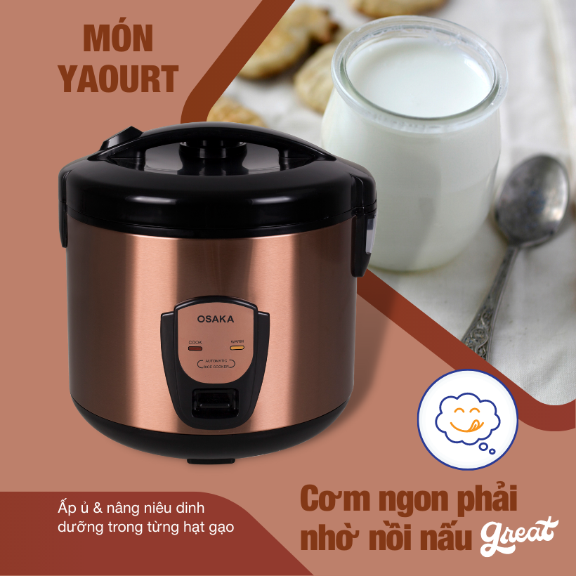 Nồi cơm điện OSAKA RC318P 1.8L (Nâu Đồng)