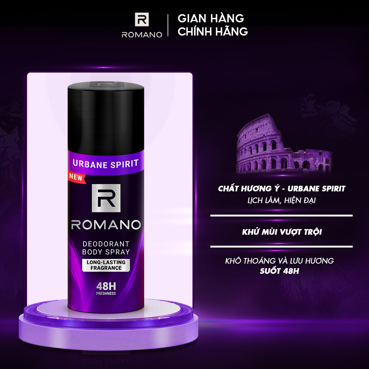Xịt khử mùi Romano URBANE SPIRIT 150ML