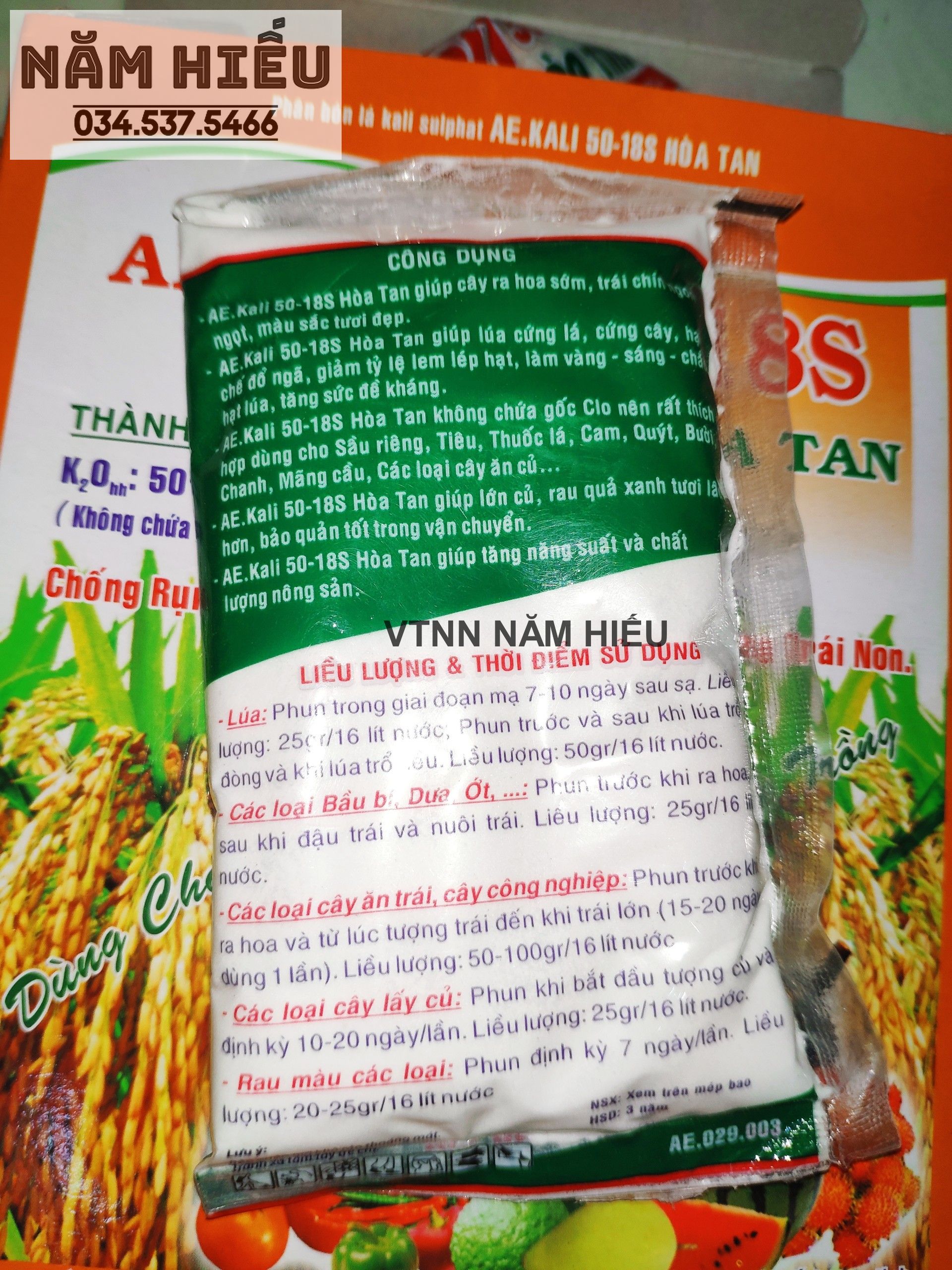 Phân bón lá KALI hòa tan AE 1KG (10 gói 100g)