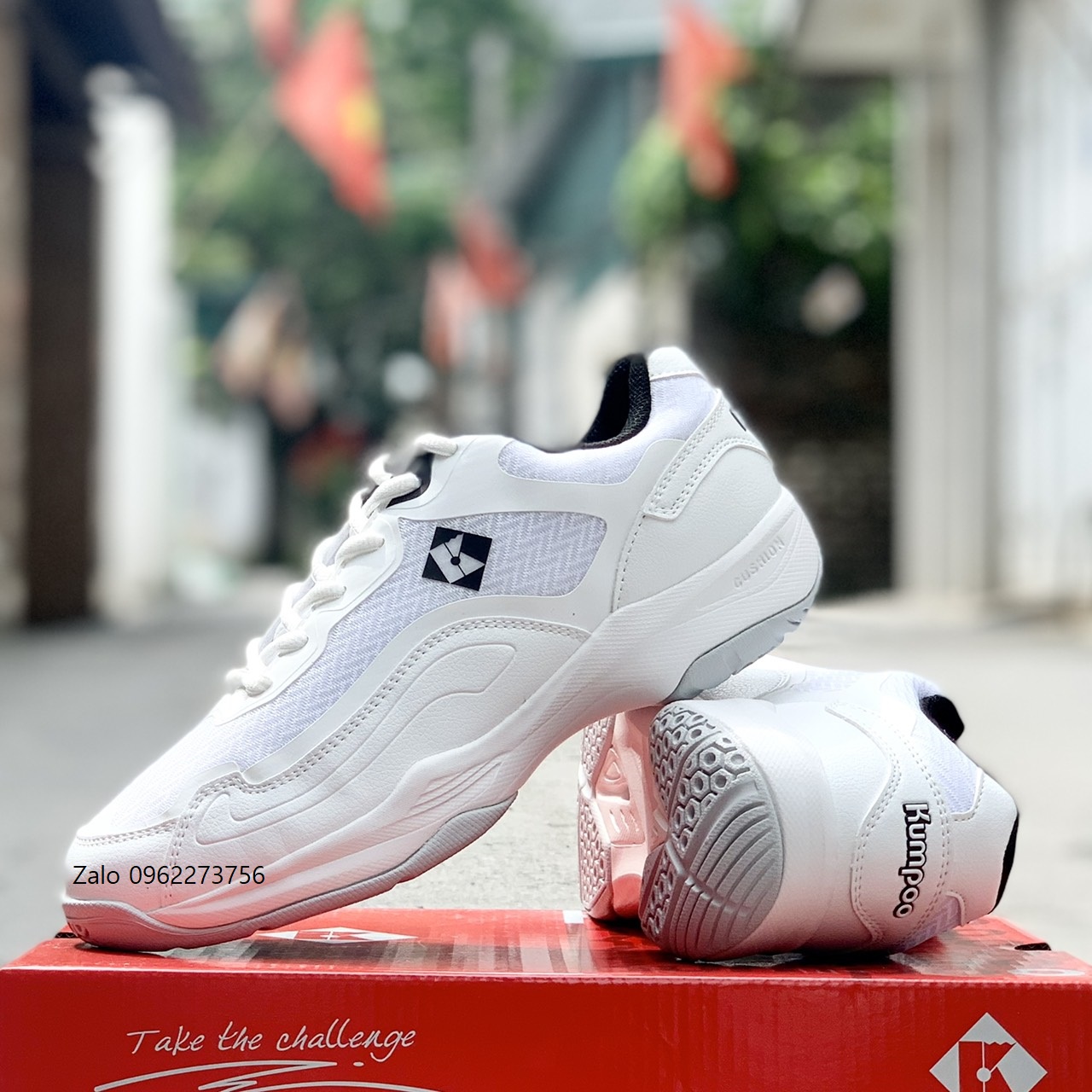 Giày Kumpoo G10 Xanh, Trắng (Giày cầu lông, giày bóng chuyền nam nữ Kumpoo)