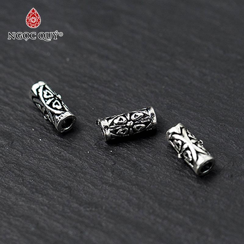 [HCM]Charm bạc chặn hạt hình ống trụ nhỏ - Ngọc Qúy Gemstones