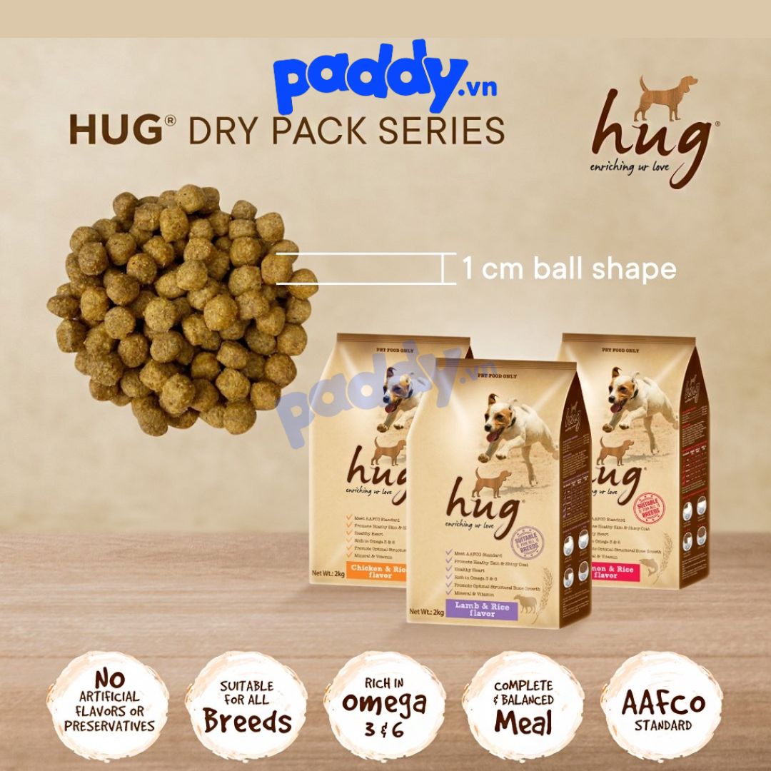 [2kg] Thức Ăn Hạt Cho Chó Mọi Lứa Tuổi Hug