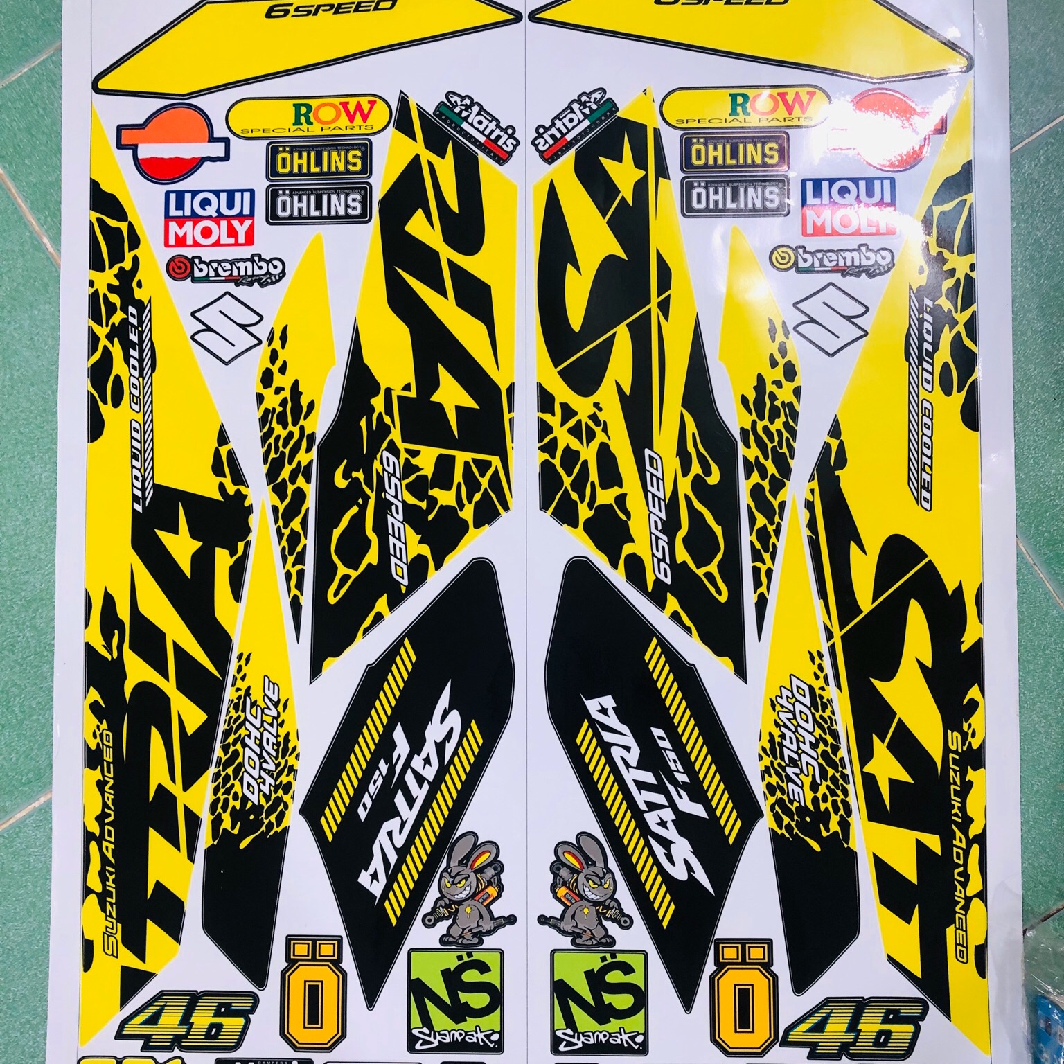 Tem rời Satria báo đốm vàng đen