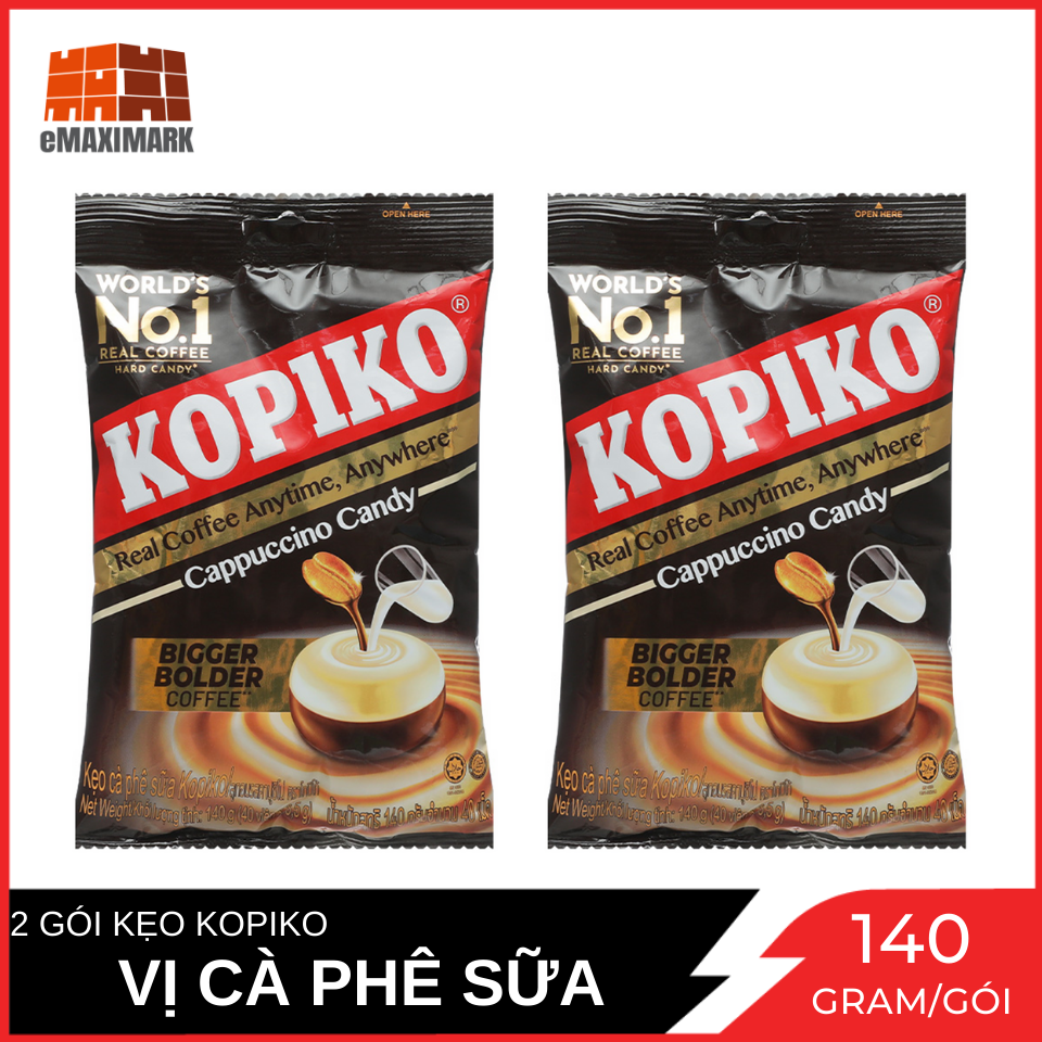Combo 2 Kẹo Cà Phê Kopiko Cappuccino Gói 140G
