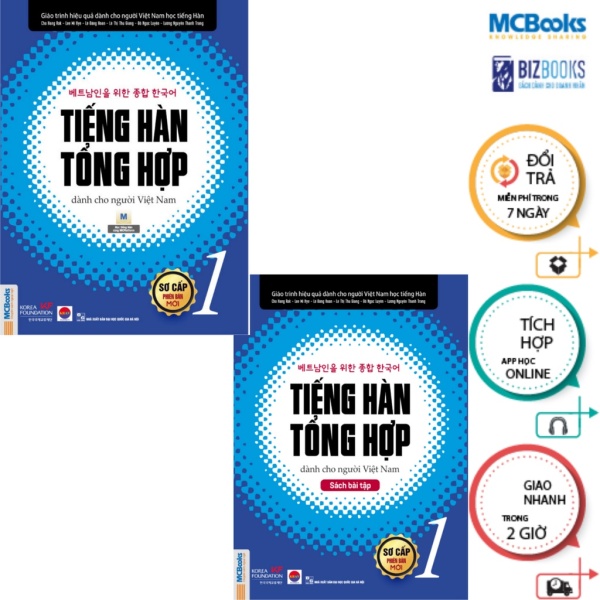 Combo Tiếng Hàn Tổng Hợp Dành Cho Người Việt Nam Sơ Cấp 1 - sách bài học và bài tập ( bản đen trắng )