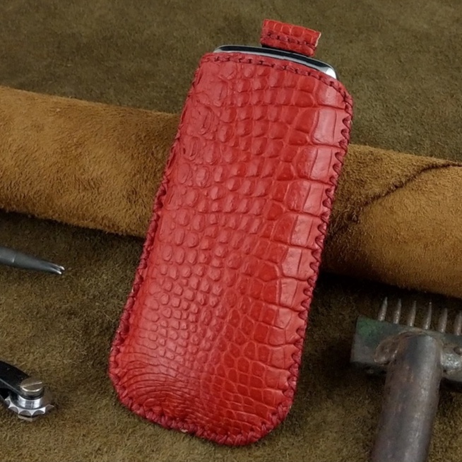 Bao da có dây rút Nokia 8800 handmade da cá sấu thật