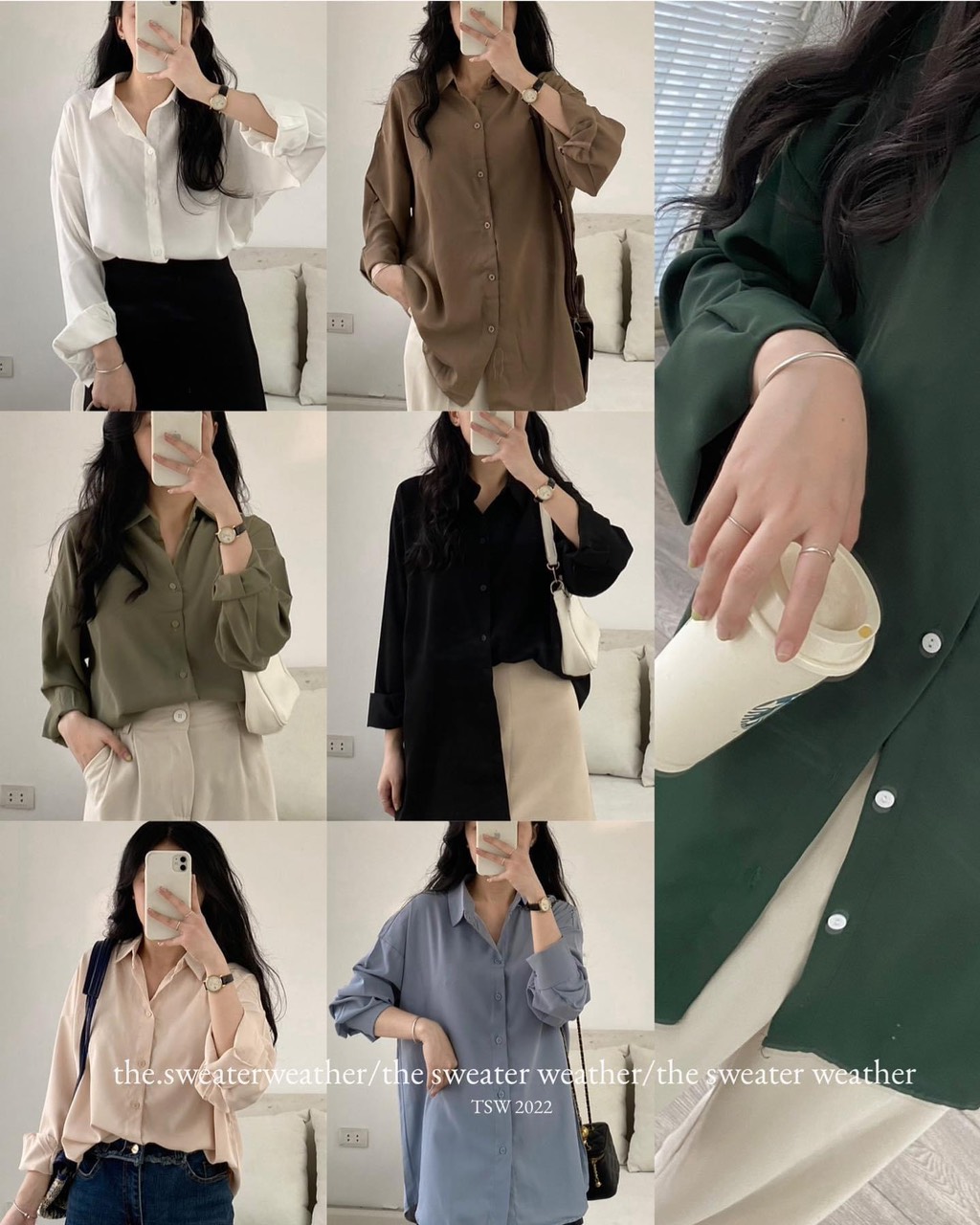Áo sơ mi voan lụa trơn dài tay basic - 247storefashion - sm00105_p9k4