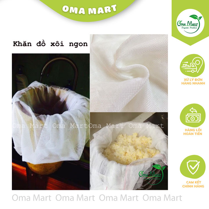 Khăn đồ xôi ngon không dính đáy nồi 80x80cm
