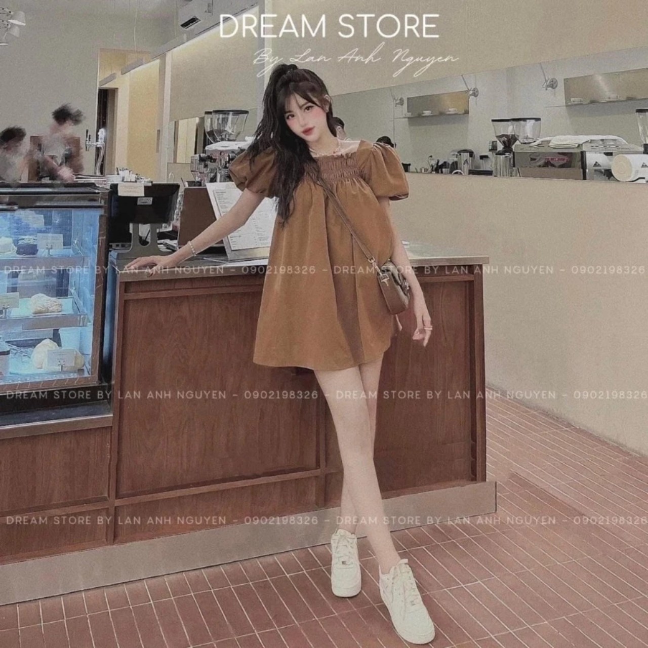 TT 85 - đầm tiểu thư tay phồng xinh xinh!!!!