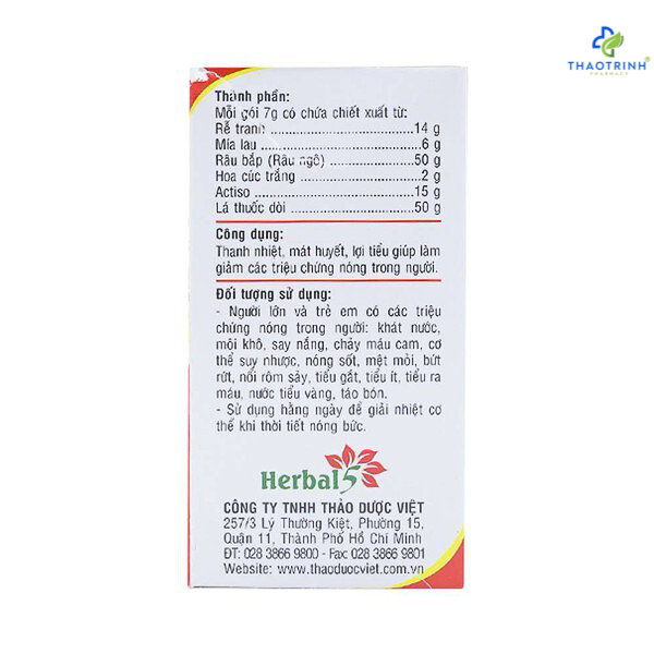 Bột nước mát HERBA COOL (Hộp 10 gói)