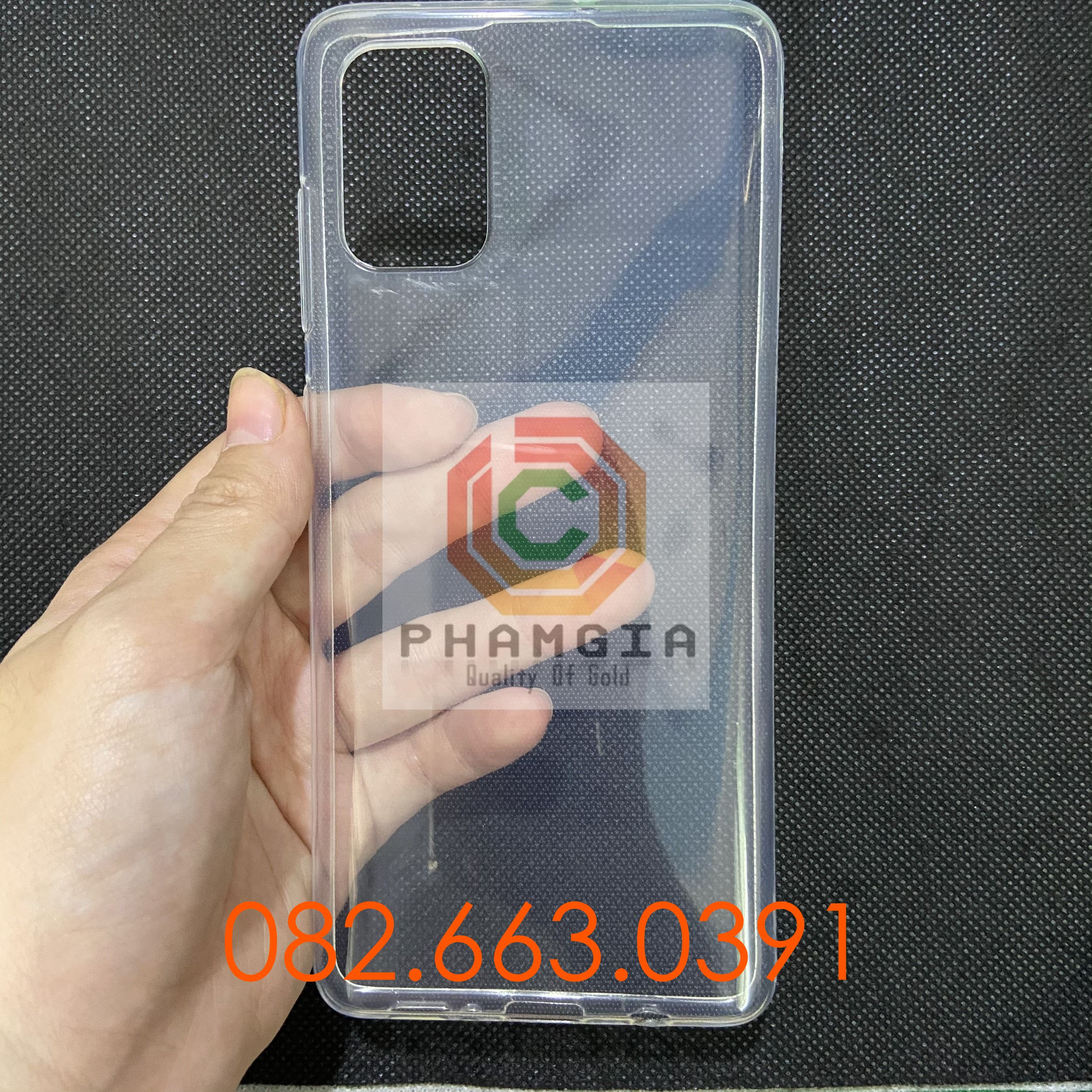 Ốp lưng Samsung A71 dẻo trong siêu bền và dây đeo điện thoại