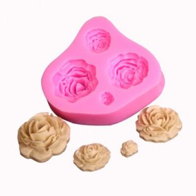 Khuôn silicon 3D mẫu 4 Hoa hồng
