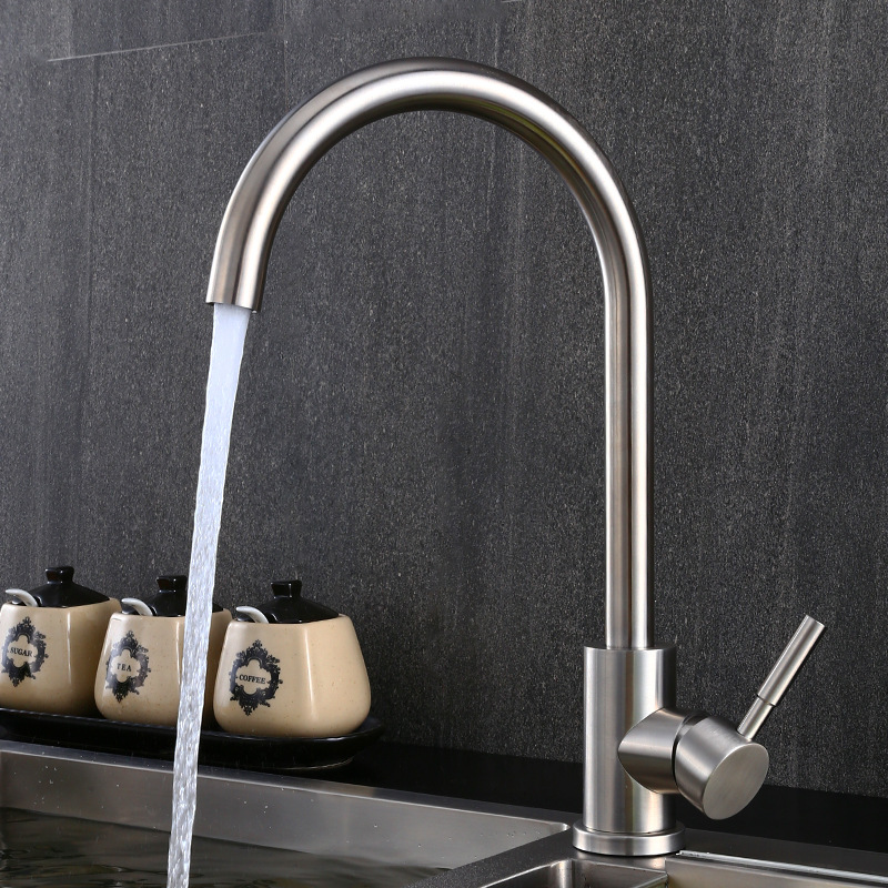 Vòi chậu rửa chén inox 304 nóng lạnh