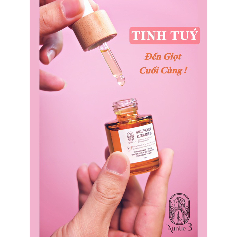 Dầu dưỡng trắng da Hạt Cà Rốt 20ml Auntie 3 Vietnam Chính Hãng