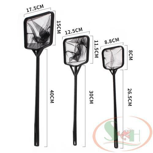 Vợt Cá Nhựa Abs Lưới Đen Cán Dài
