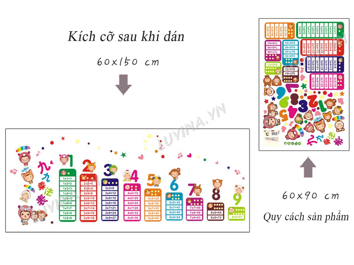 [HCM]DECAL DÁN TƯỜNG BẢNG CỬU CHƯƠNG VÀ CÁ HEO