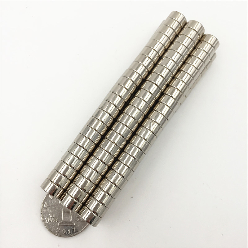 Nam châm đất hiếm 10x5mm mạ Niken lực từ N35