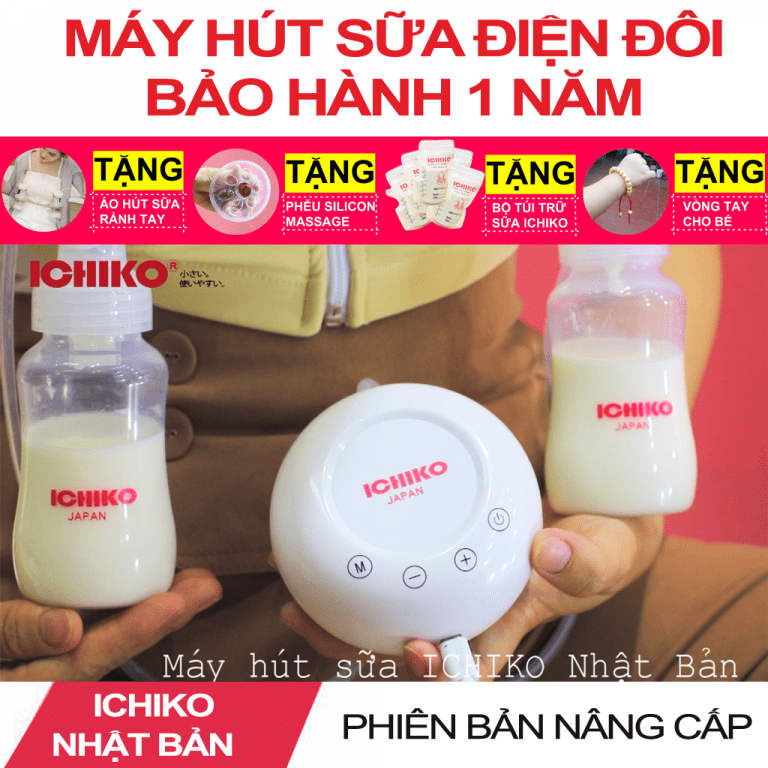 Máy Hút Sữa ICHIKO Điện Đôi Nhật Bản Phiên Bản Nâng Cấp M03 Kích Sữa,