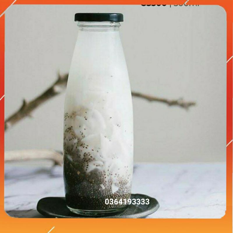 Chai Thủy Tinh 500ml Đựng Mật Ong Nắp Kim loại chống tràn