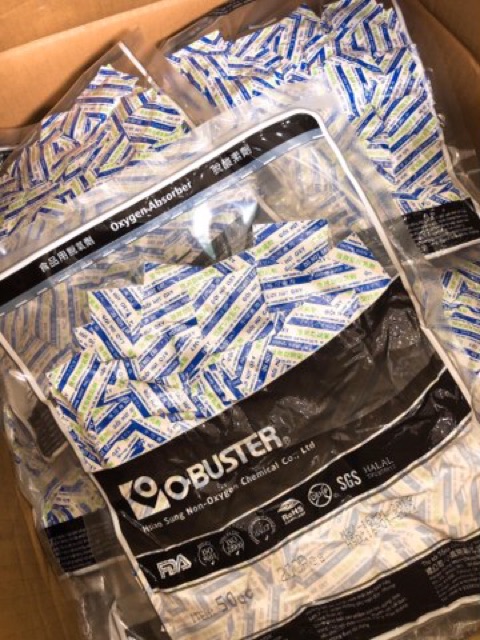 Túi hút ẩm thực phẩm O-BUSTER 50cc (200 gói)