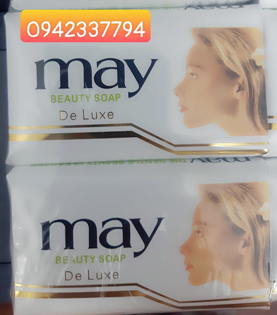 Lẻ 1 bánh xà phòng MAY trắng (xà bông cục thơm) 80g