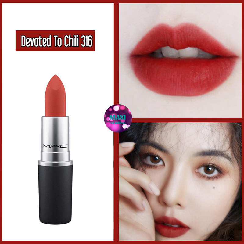 Son Mac Powder Kiss Màu Devoted to Chili 316 - Đỏ Đất