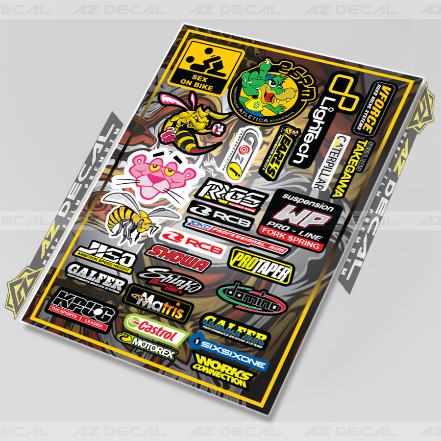Tem Sticker Dán Xe Máy, Xe Điện Chủ Đề Logo Racing 04 Chất Liệu PVC Chống