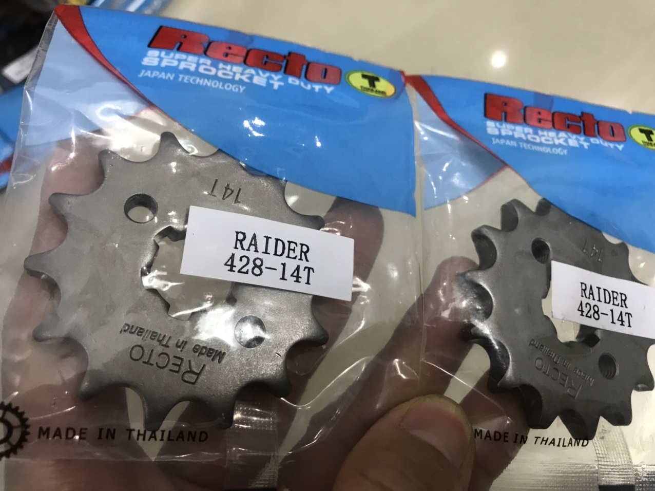 Bộ nhông sên dĩa RaiderFI và Satria (nhông14, dĩa39-Sên vàng Recto 9ly)