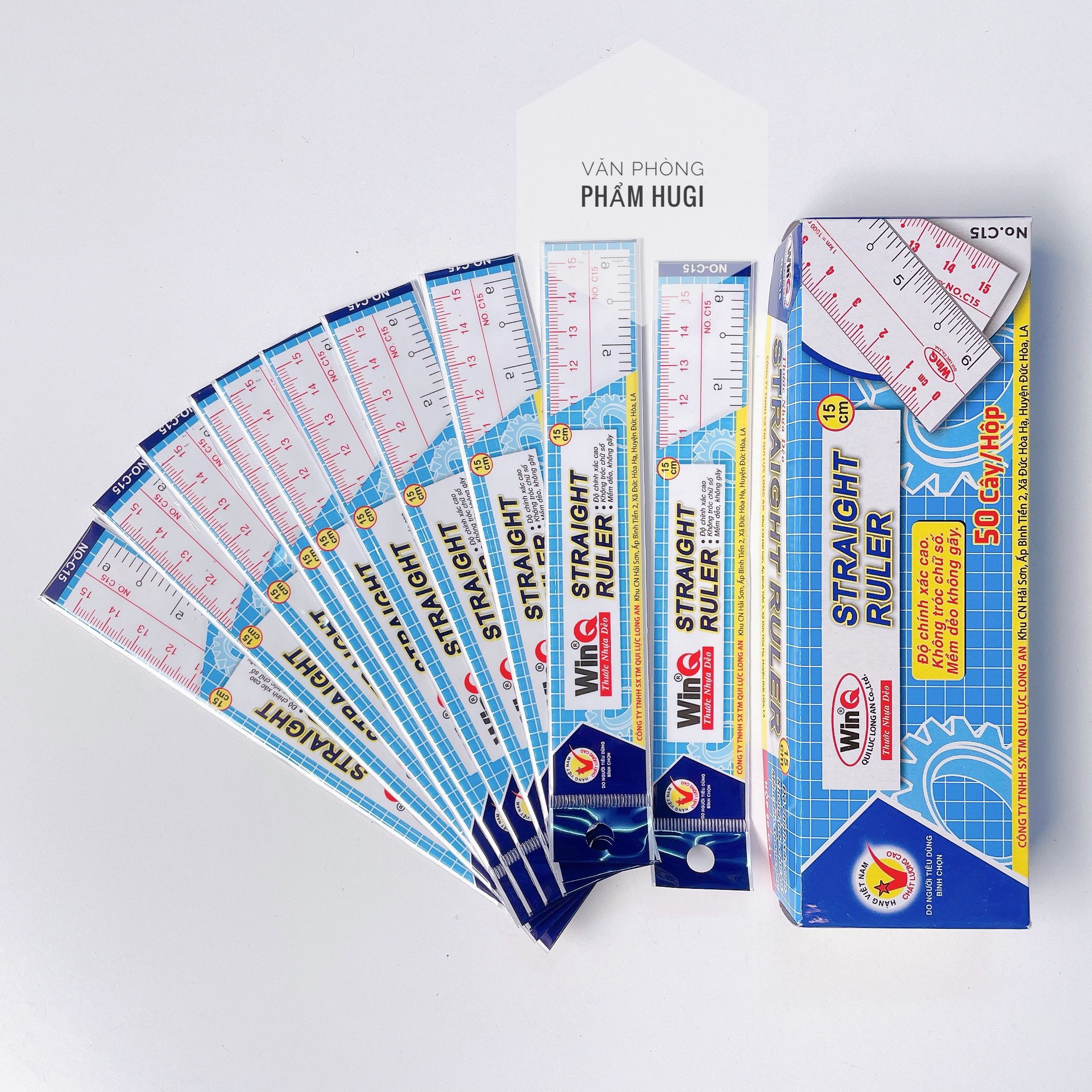 Combo 2 Cây Thước Kẻ Dẻo WinQ 15cm