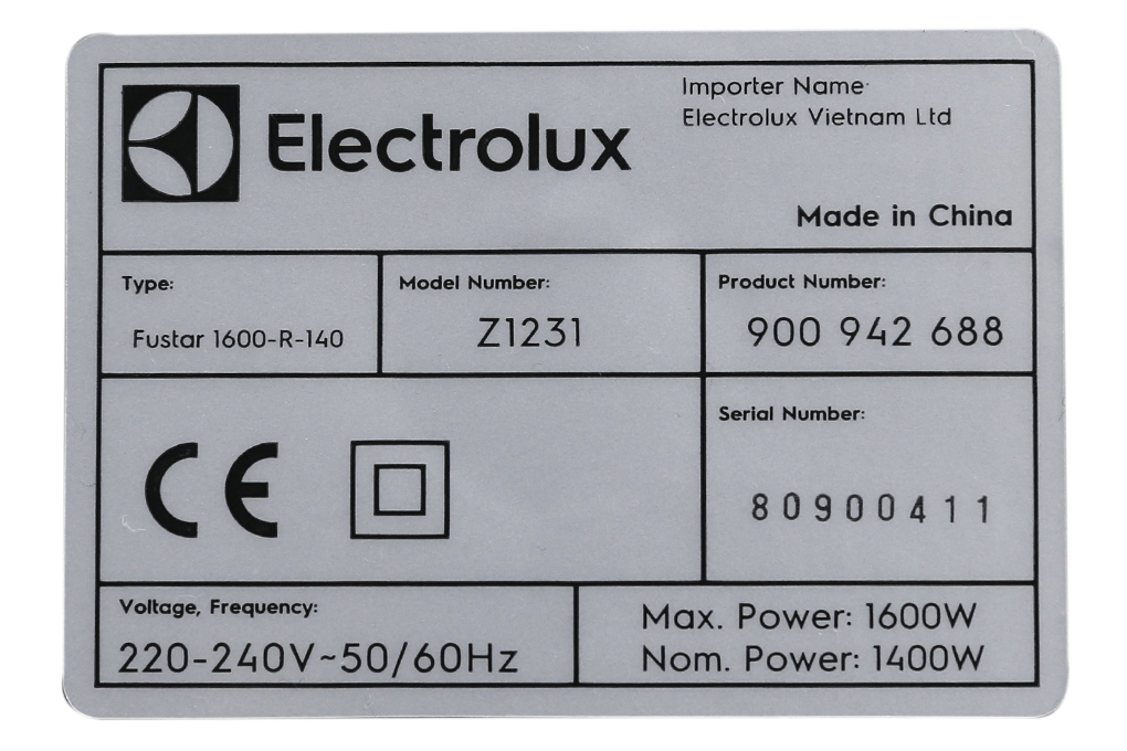 Máy hút bụi Electrolux Z1231 1600W (TRƯNG BÀY BỎ MẪU MỚI 98%)