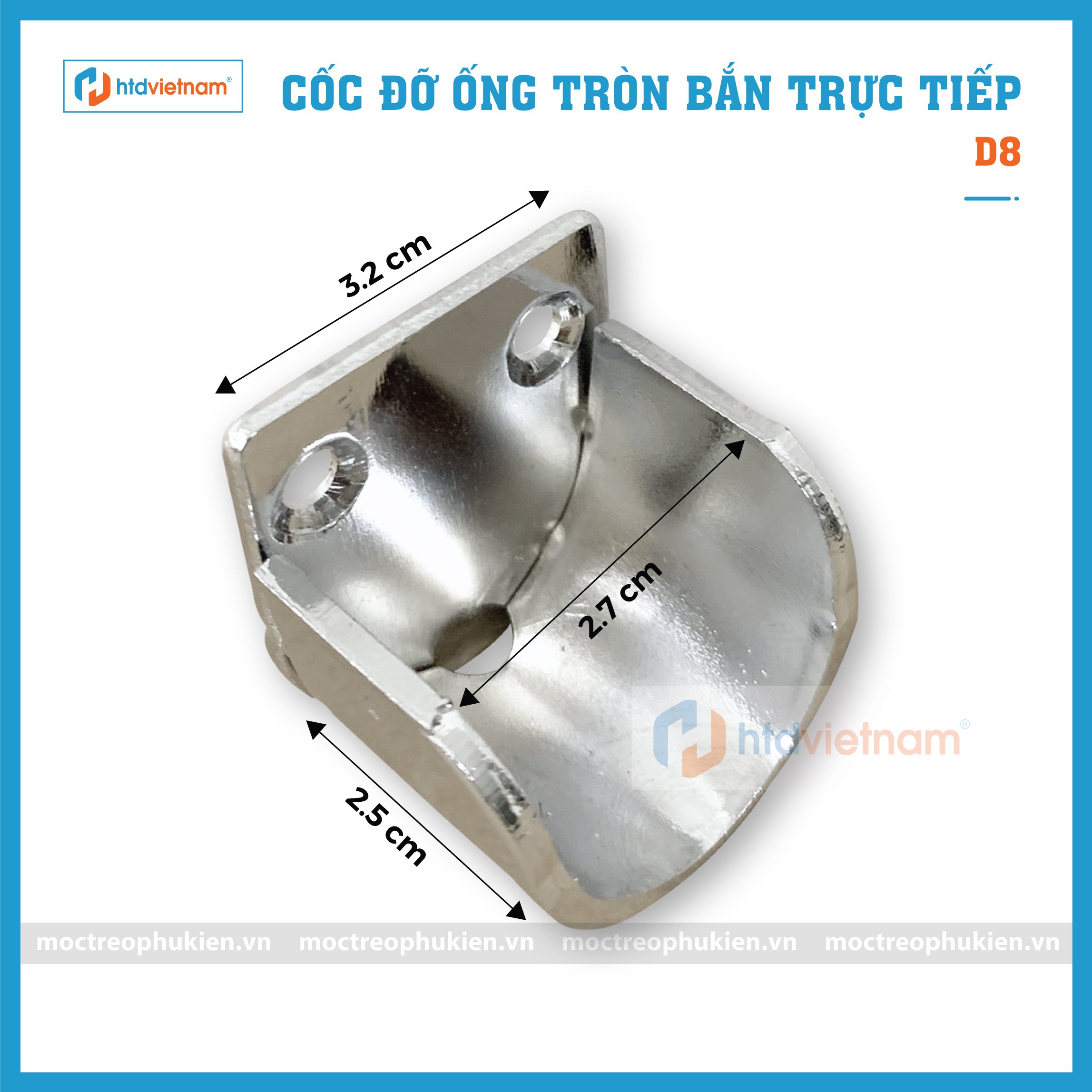 CỐC ĐỠ THANH TRÒN BẮN TRỰC TIẾP- D8 (1 cái)