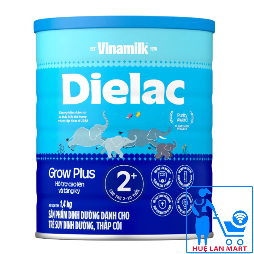 Sữa Bột Vinamilk Dielac Grow Plus 2+ Hộp 1,4kg (Cho trẻ từ 2~10 tuổi)