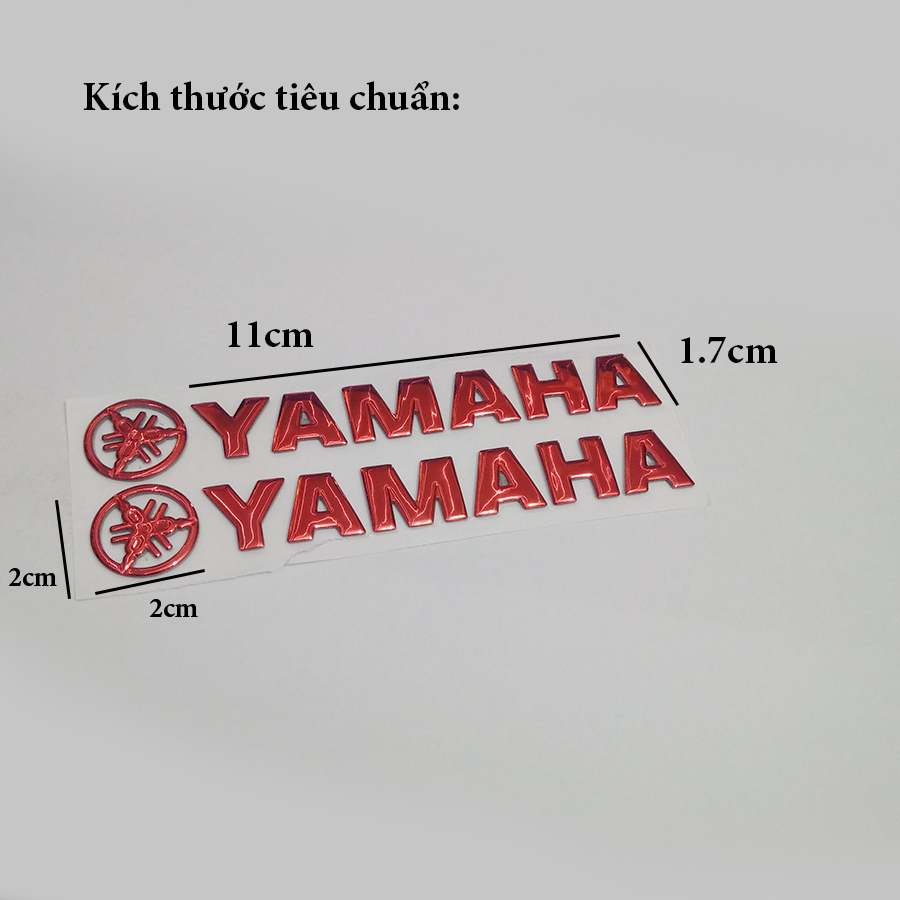 Cặp tem YAMAHA 3D Nổi - YA Đỏ