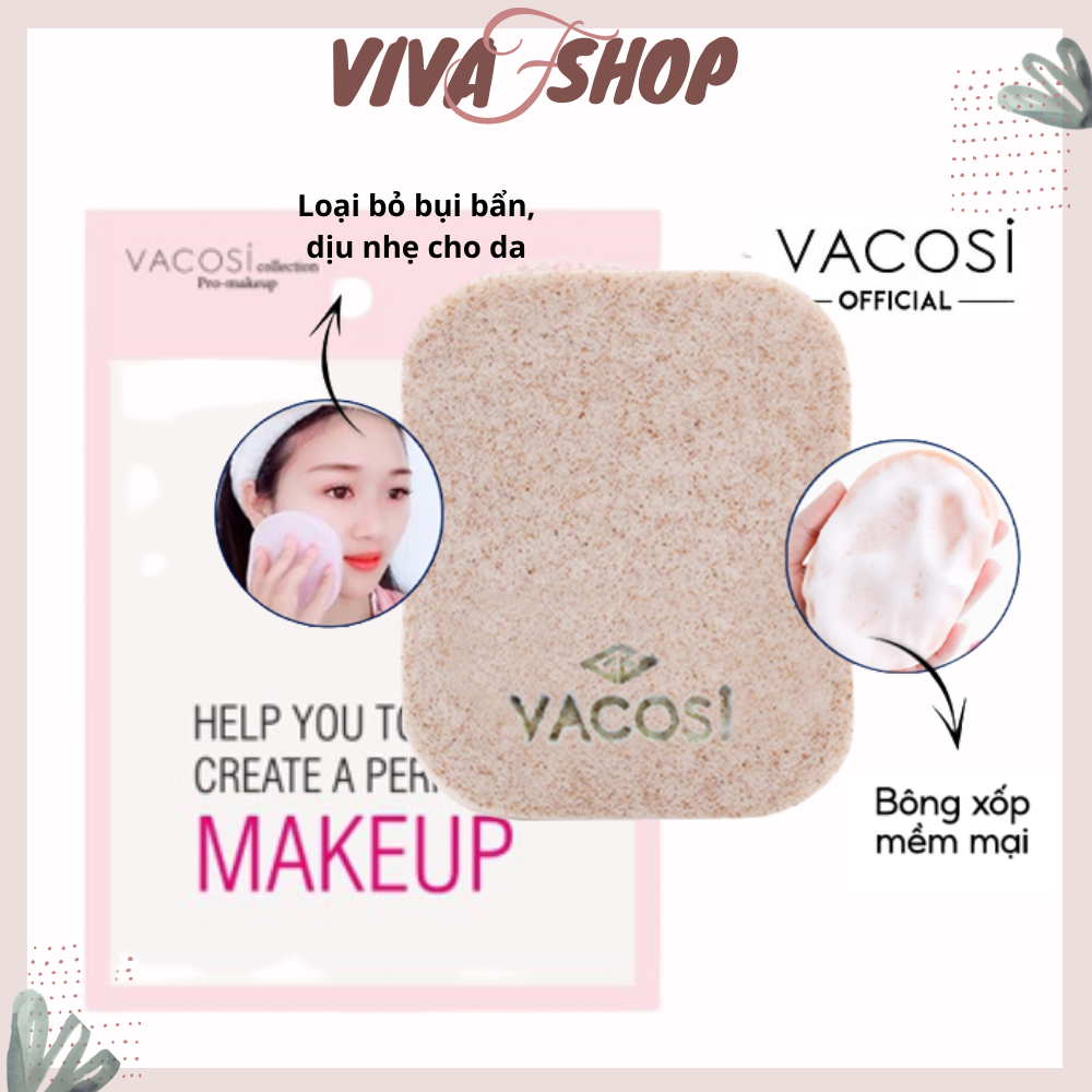 Bông rửa mặt bọt biển Vacosi Cleansing Sponge BP26