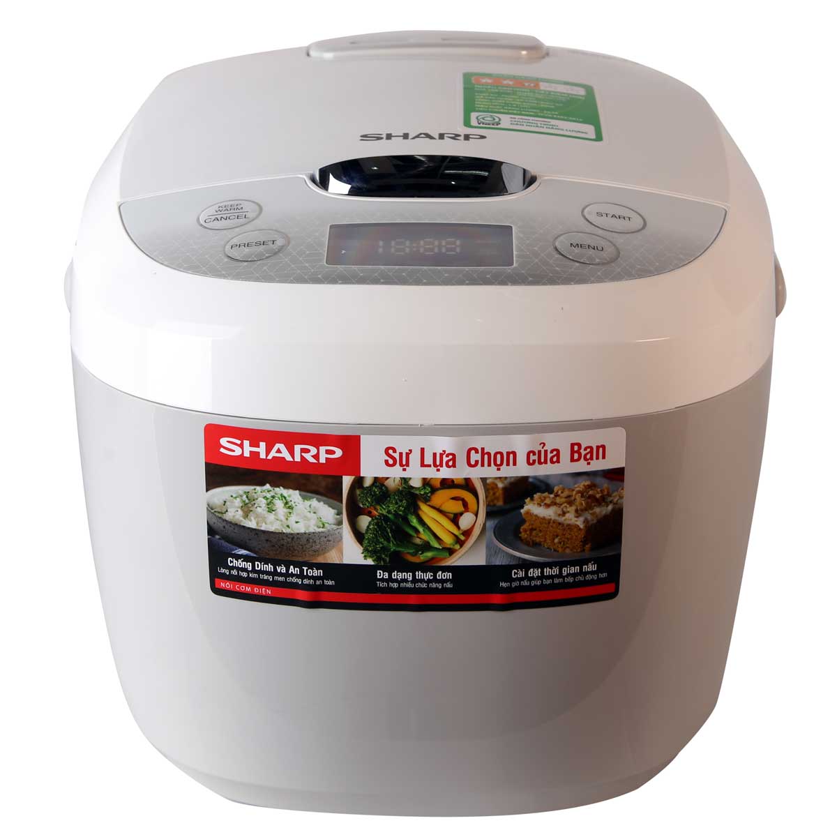 Nồi cơm điện tử Sharp KS-COM180EV 1.8 lít  (giao màu ngẫu nhiên)
