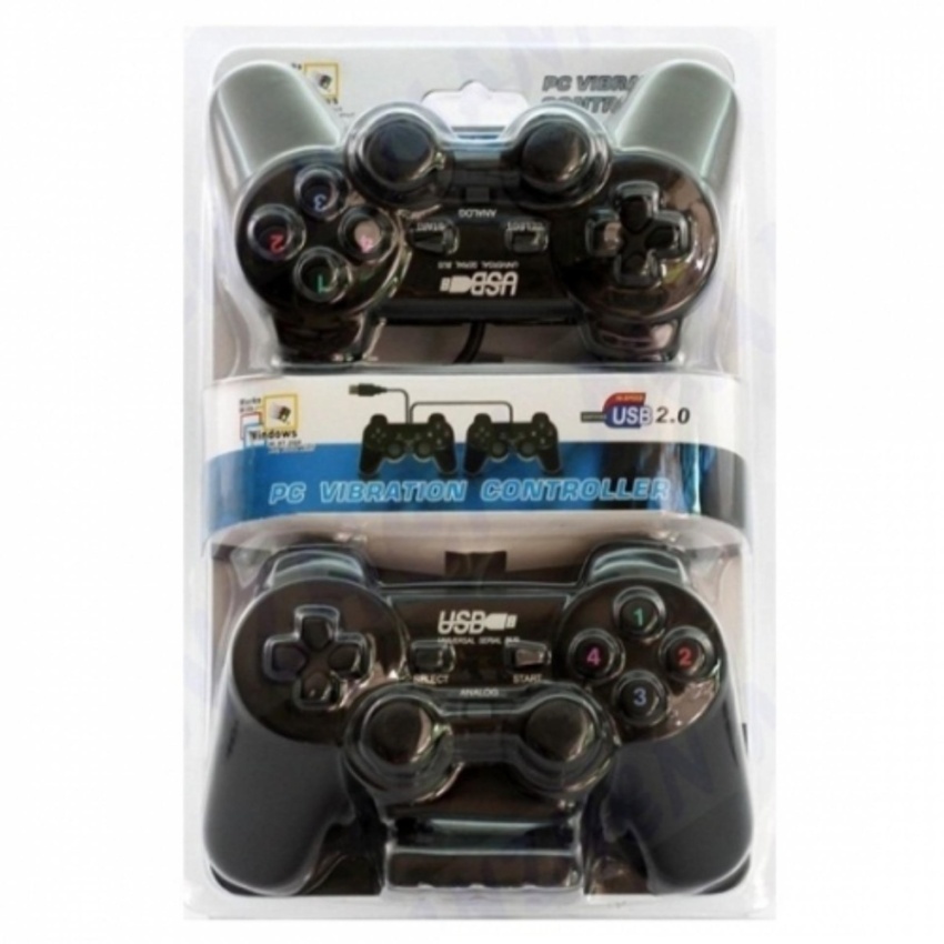 [HCM]Bộ 2 tay cầm chơi game đôi cho PC/Laptop cổng USB China (Đen)