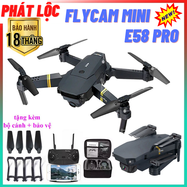 Laycam điều khiển từ xa có camera - Flycam E58 pro - Drone camera 4k - Pờ lay cam - Faycam giá rẻ - Play camera - Máy bay laycam giá rẻ hơn s91, sjrc f11s 4k pro, mavic mini 2, mavic 3 pro, e99, e88