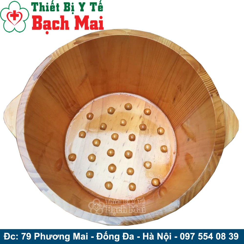 Chậu Ngâm Chân Gỗ Thông Có Hạt Massage
